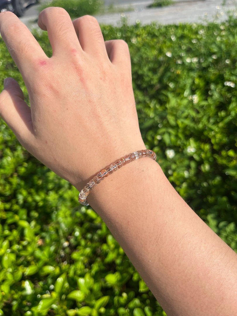 Natural Black Golden Rutilated Quartz Bracelet — Precision-Cut Crystal Clarity - view 5