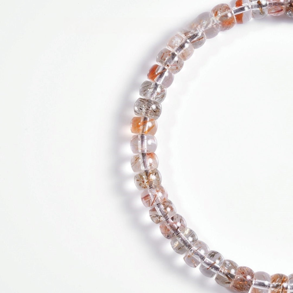 Natural Black Golden Rutilated Quartz Bracelet — Precision-Cut Crystal Clarity - view 2