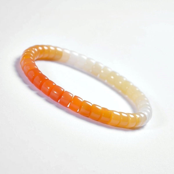Natural Burmese Yellow Jade Bracelet — 6.6mm Gem-Grade Gradient for Protection