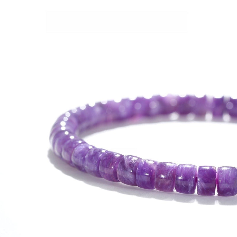 Natural Charoite Bracelet — Full - Color Dragon Pattern for Health & Vitality - Buddhabelief