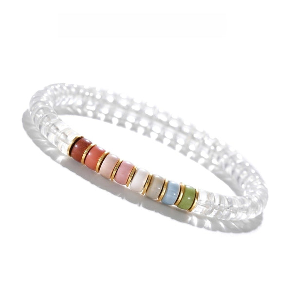 Natural Clear Quartz Bracelet — 6mm Multi-Gem Design for Love Attraction