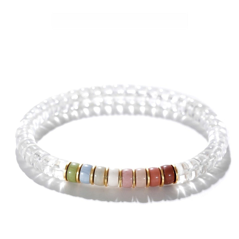 Natural Clear Quartz Bracelet — 6mm Multi - Gem Design for Love Attraction - Buddhabelief