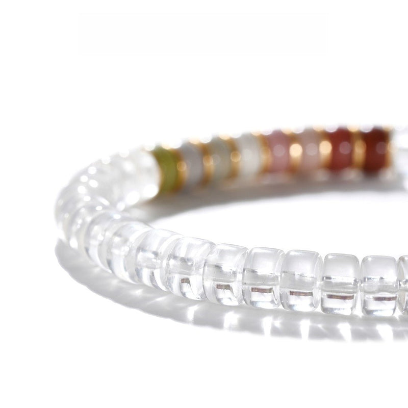 Natural Clear Quartz Bracelet — 6mm Multi - Gem Design for Love Attraction - Buddhabelief