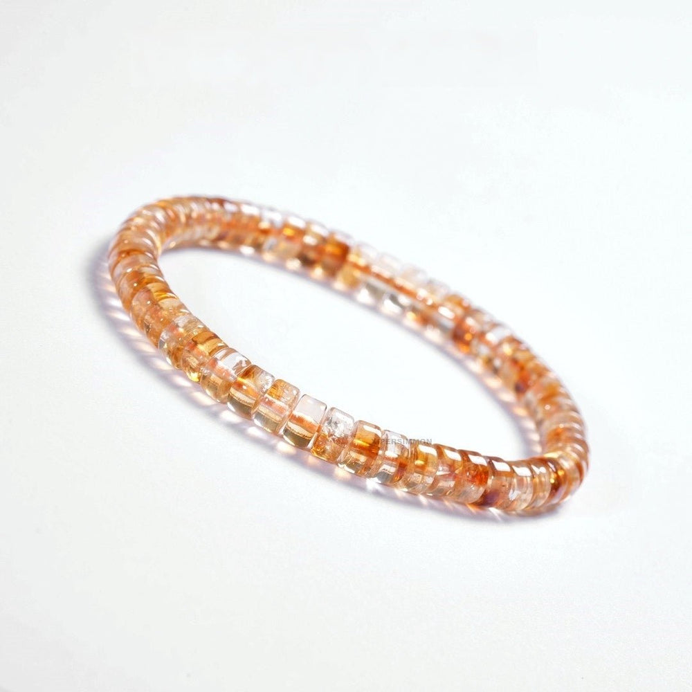 Natural Golden Citrine Bracelet — 6mm Precision-Cut “Sunrise Gold” for Career Growth - view 1