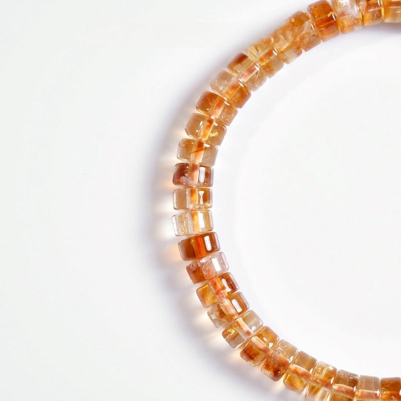 Natural Golden Citrine Bracelet — 6mm Precision - Cut “Sunrise Gold” for Career Growth - Buddhabelief