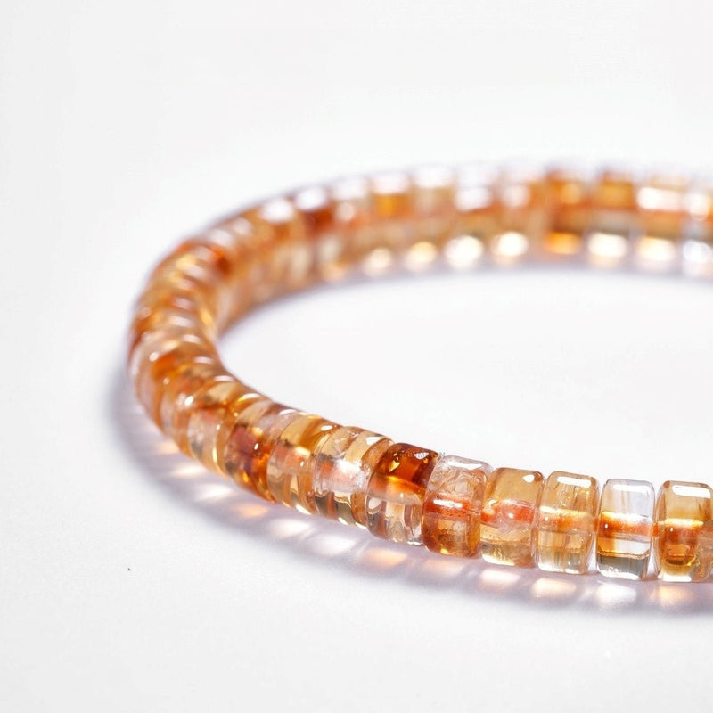 Natural Golden Citrine Bracelet — 6mm Precision - Cut “Sunrise Gold” for Career Growth - Buddhabelief