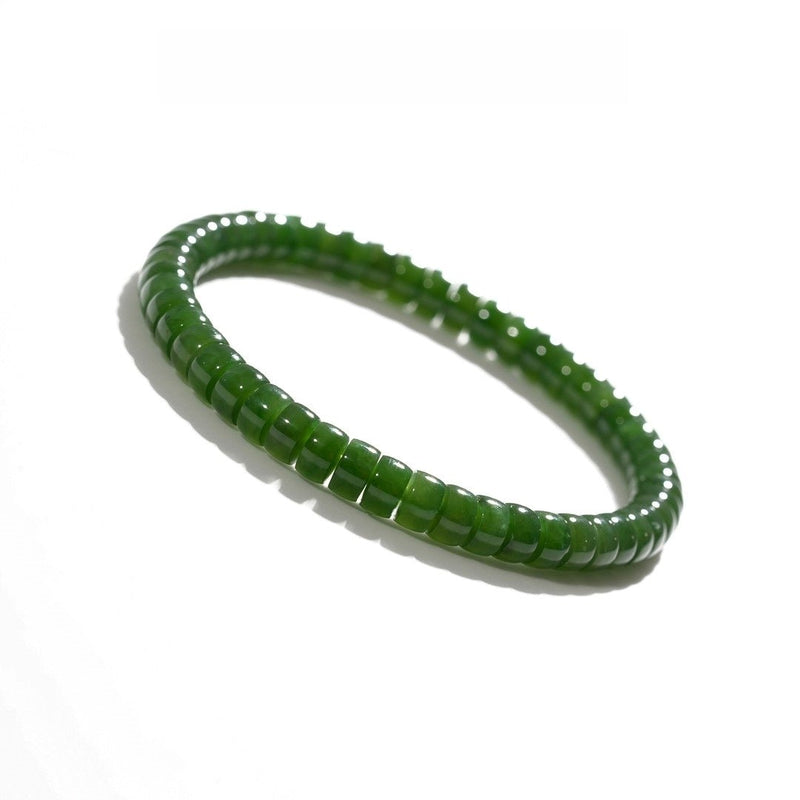 Natural Green Jade Bracelet — 6mm Russian Hetian Jade for Abundance & Prosperity - Buddhabelief