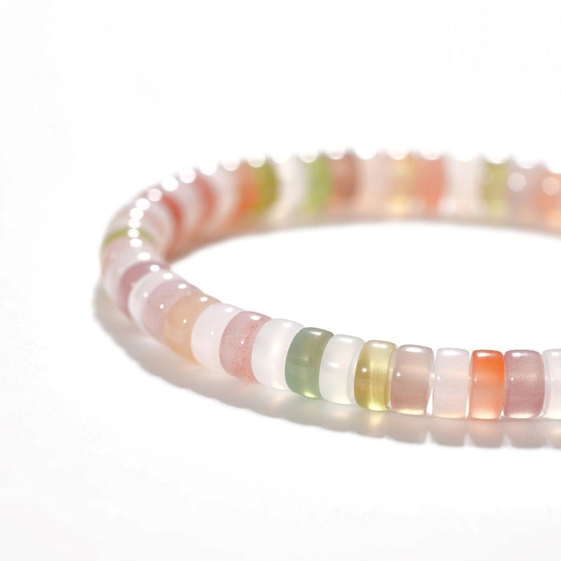 Natural Pink Agate Bracelet — 6mm Multi - Gem Chalcedony Design to Shine Your Light - Buddhabelief