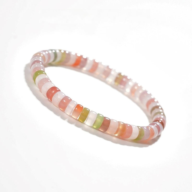 Natural Pink Agate Bracelet — 6mm Multi - Gem Chalcedony Design to Shine Your Light - Buddhabelief