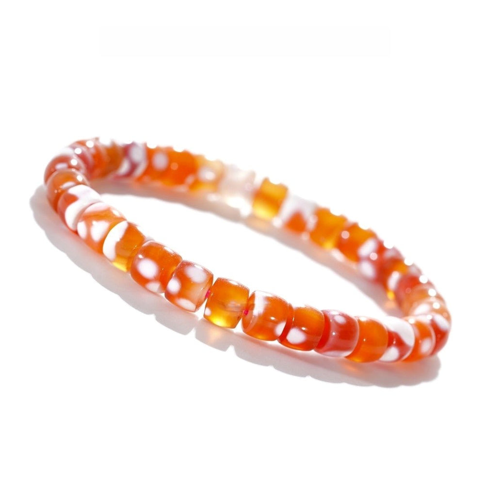 Natural Snowflake Agate Bracelet — Precision-Cut Gem of Elegance - view 1
