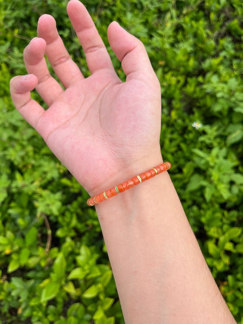 Natural Southern Red Agate Bracelet — Rainbow Gemstone Prosperity Design - view 4