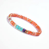 Buddhabelief Red Agate Bracelet | Rainbow Gem Prosperity