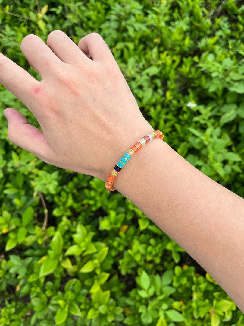 Natural Southern Red Agate Bracelet — Rainbow Gemstone Prosperity Design - view 5