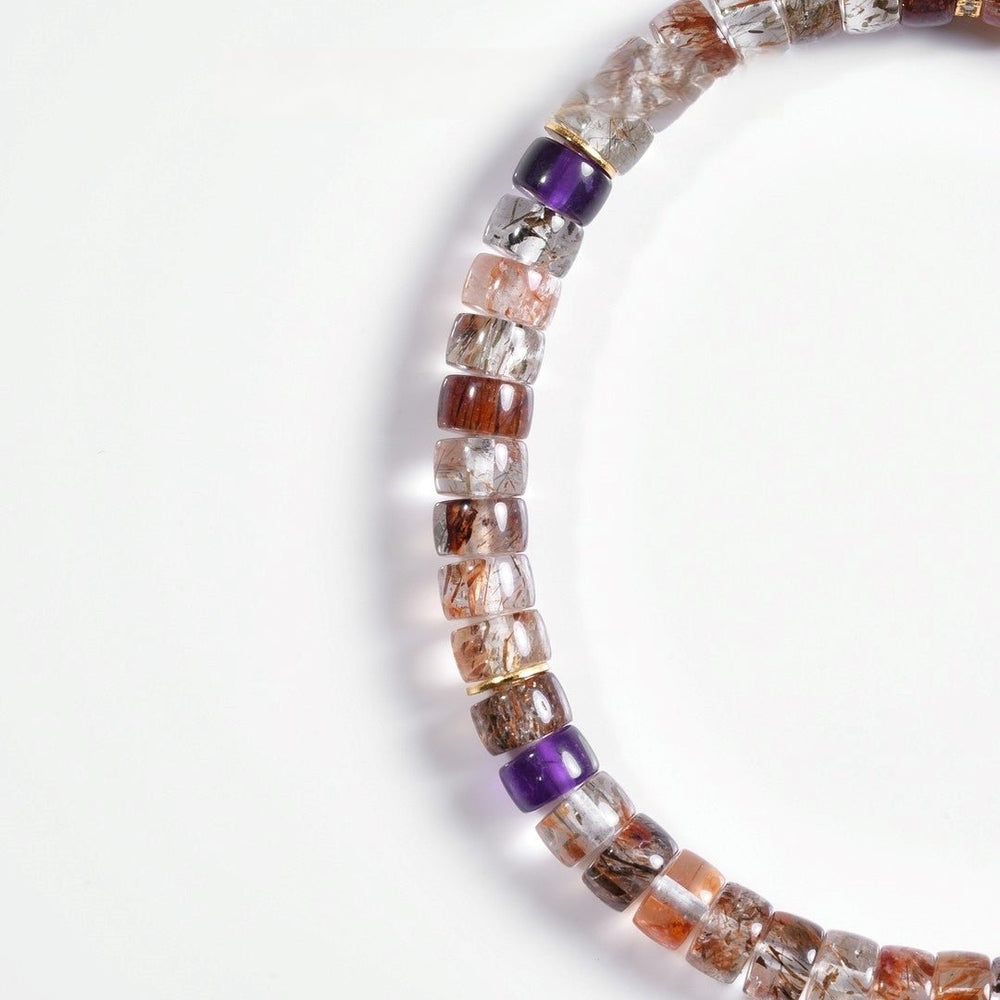 Natural Super Seven Crystal Bracelet — Precision-Cut Energy Alignment - view 2