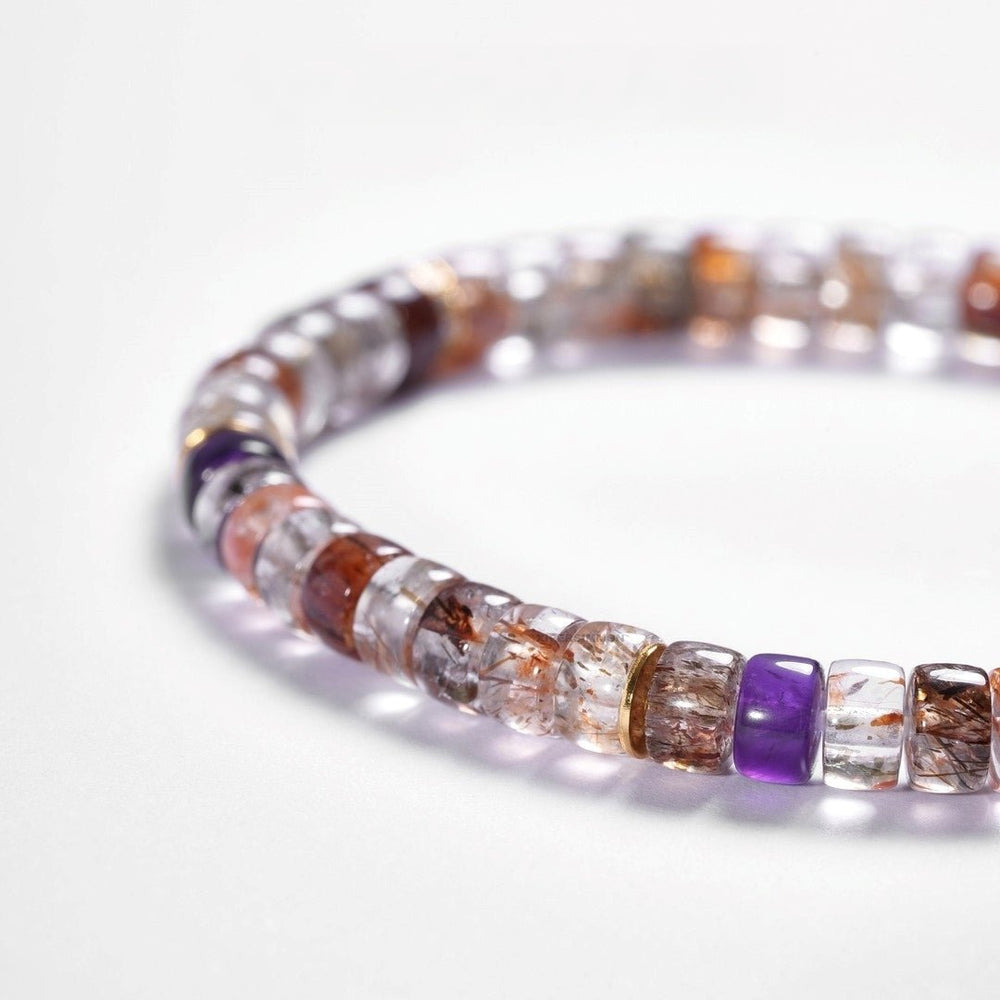 Natural Super Seven Crystal Bracelet — Precision-Cut Energy Alignment - view 3