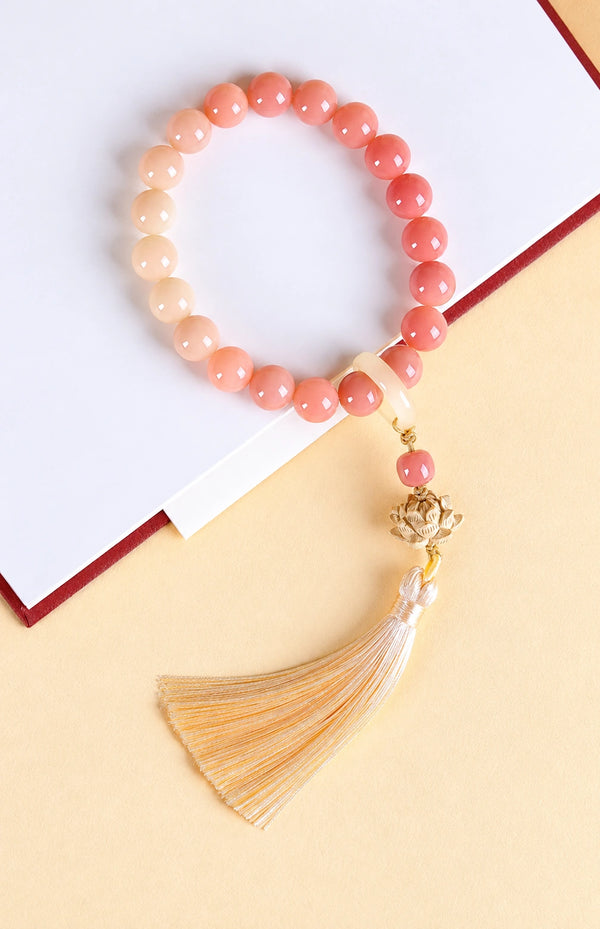 Peach Gradient Bodhi Root Lotus Handheld Strand