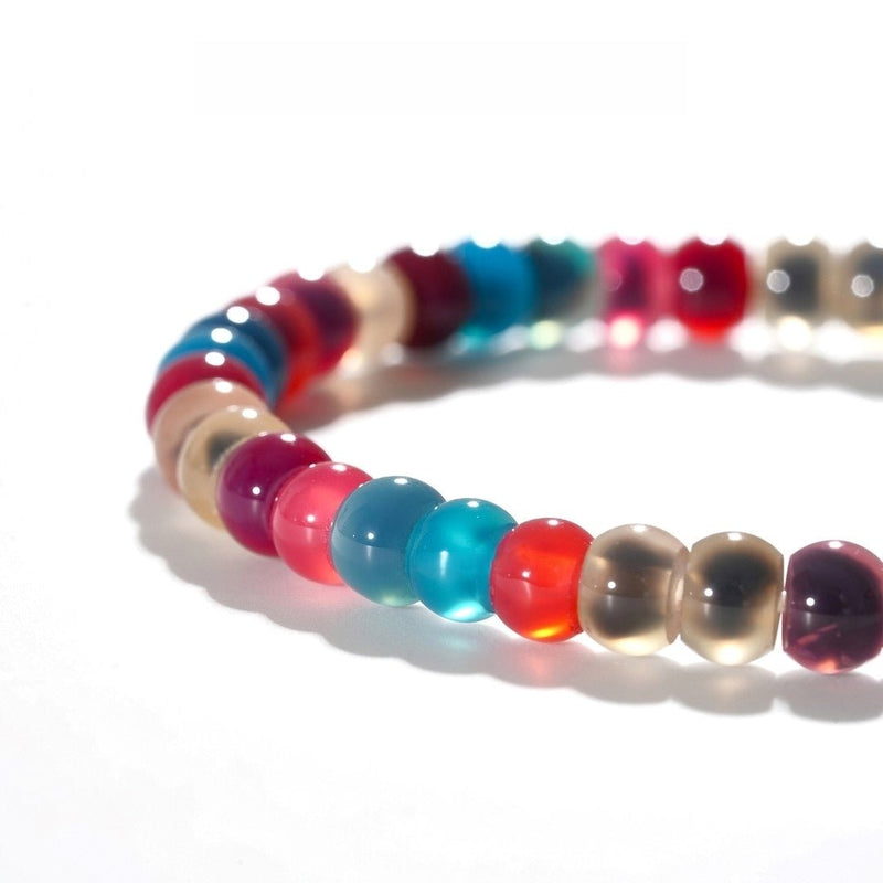 Rainbow Agate Bracelet — 6mm Natural Gemstone | Good Fortune - Buddhabelief