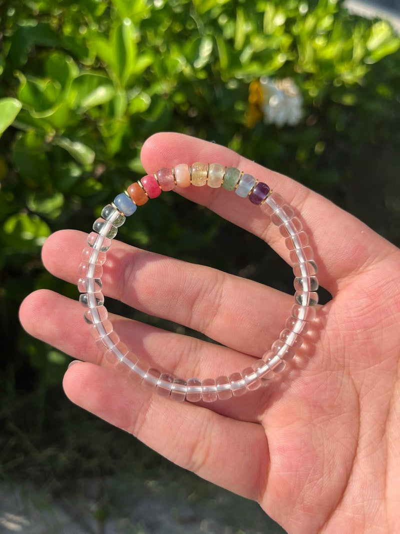Rainbow Clear Quartz Bracelet — 6mm Natural Crystal | Shine Your Light - Buddhabelief