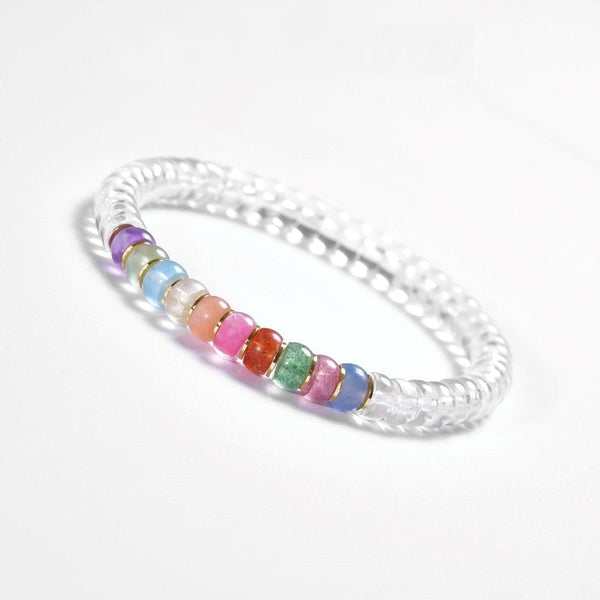 Rainbow Clear Quartz Bracelet — 6mm Natural Crystal | Shine Your Light
