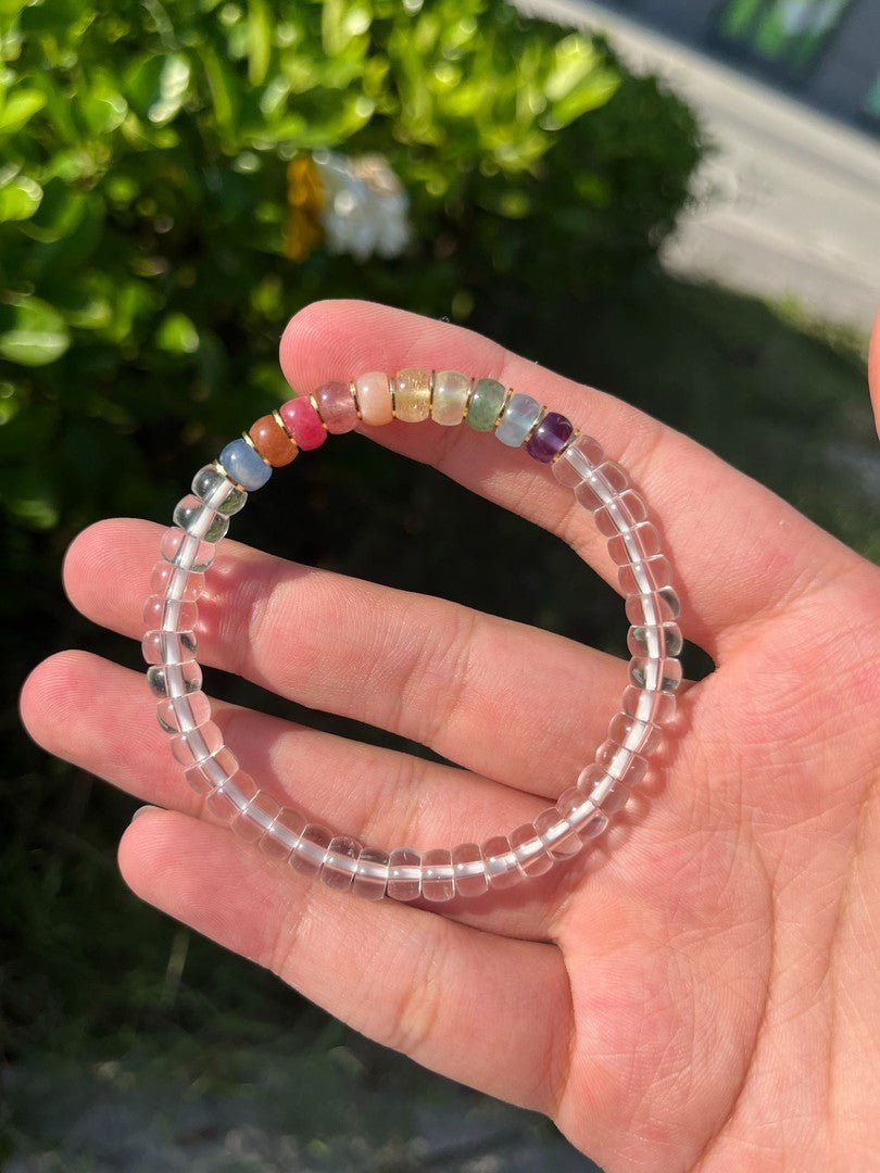 Rainbow Clear Quartz Bracelet — 6mm Natural Crystal | Shine Your Light - view 4