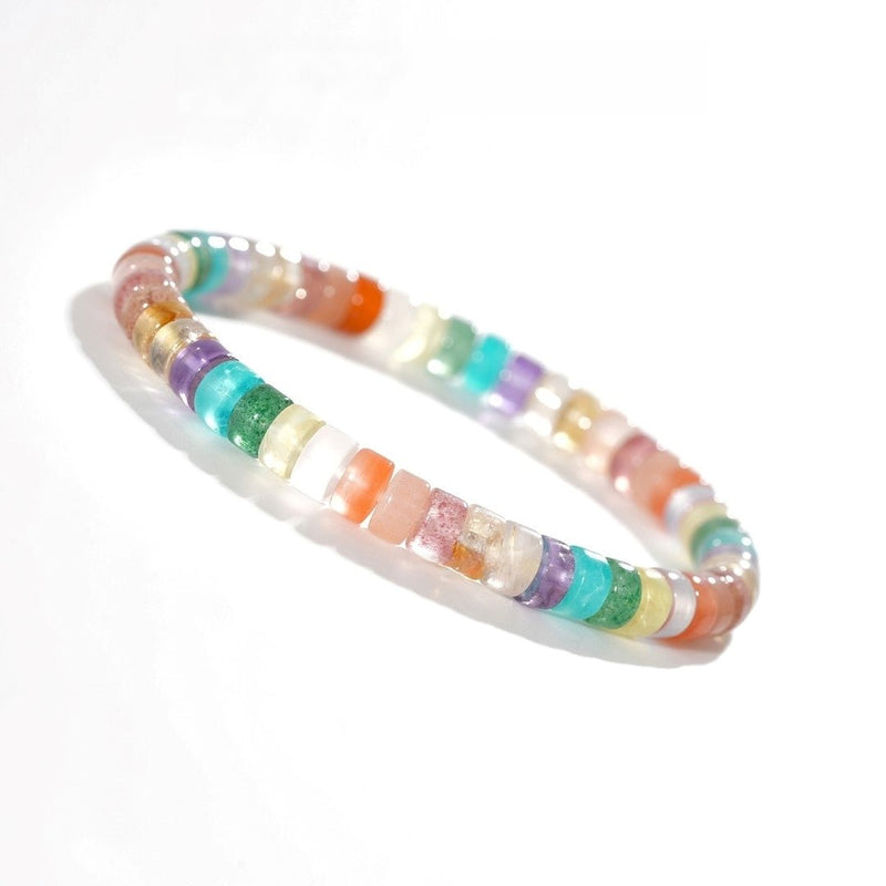 Rainbow Crystal Bracelet — 6mm Multi - Gem Design for a Vibrant Life - Buddhabelief