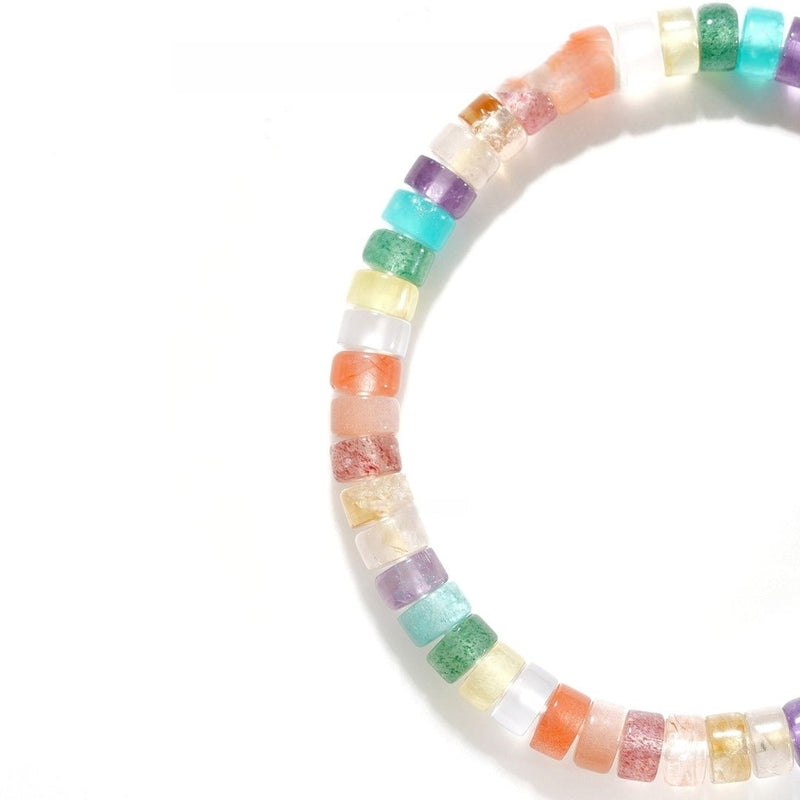 Rainbow Crystal Bracelet — 6mm Multi - Gem Design for a Vibrant Life - Buddhabelief