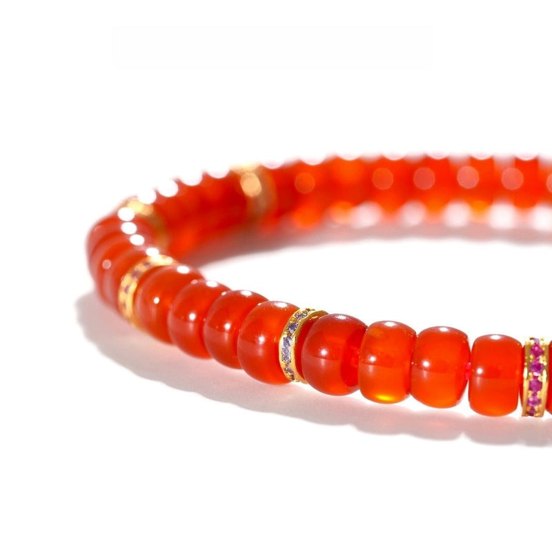 Red Agate Bracelet — 6mm Natural Gemstone | Vibrant Life Energy - Buddhabelief