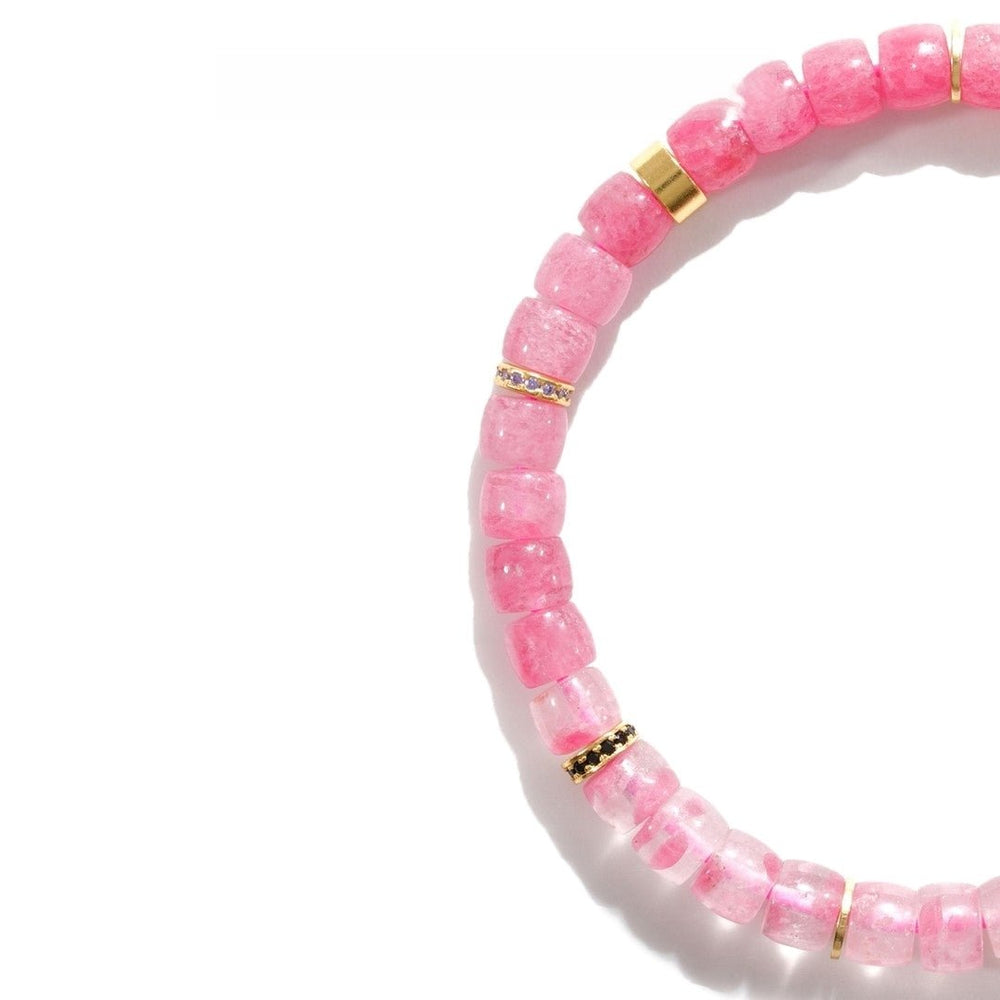 Rhodonite Bracelet — 6mm Natural Crystal with Silver Accents | Shine Your Light - view 4