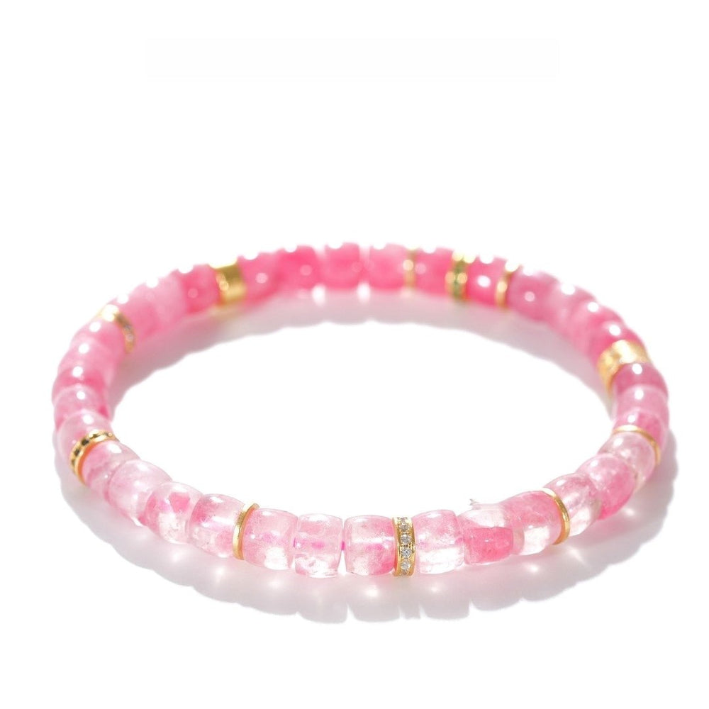 Rhodonite Bracelet — 6mm Natural Crystal with Silver Accents | Shine Your Light - view 3