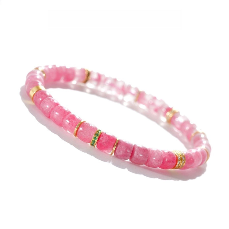 Rhodonite Bracelet — 6mm Natural Crystal with Silver Accents | Shine Your Light - Buddhabelief