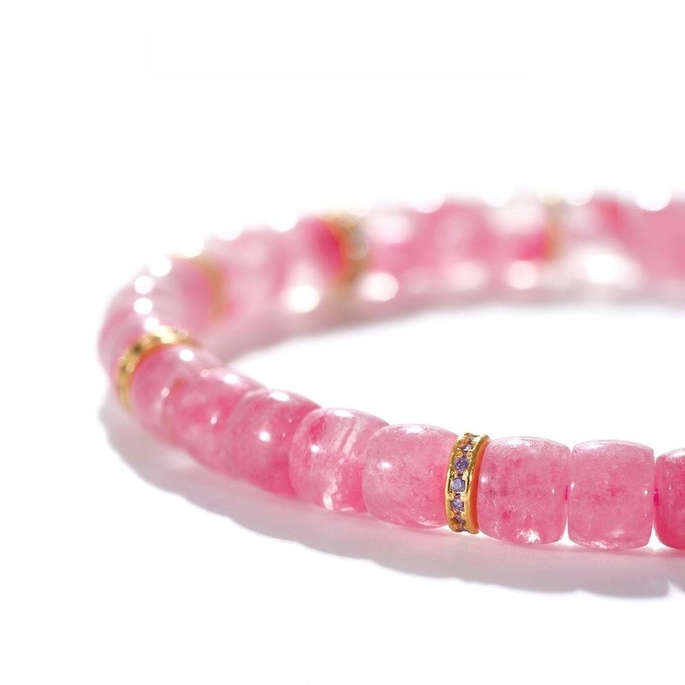 Rhodonite Bracelet — 6mm Natural Crystal with Silver Accents | Shine Your Light - view 2