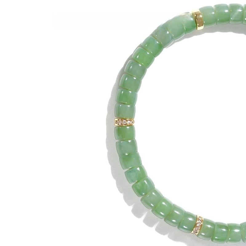 Russian Green Jade Bracelet — 6mm Natural Hetian Jade | Divine Protection - Buddhabelief