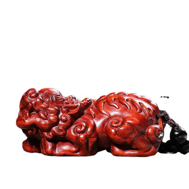 Sandalwood Pixiu Carving Pendant — Handcrafted Wealth Guardian — view 5