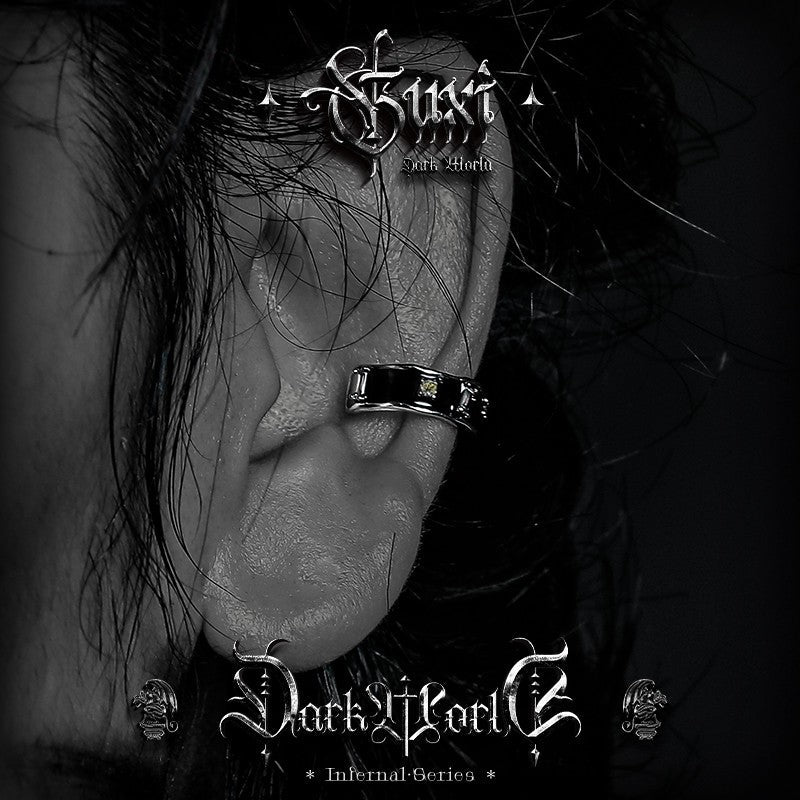 Skull Ear Cuff 925 Silver No Piercing - Gold Skull Diamond Cartilage - view 4