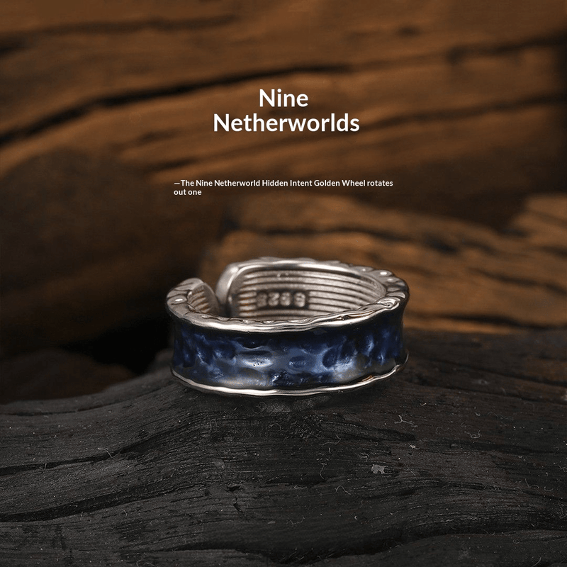 "The Abyss" Hand - Forged 925 Sterling Silver Men’s Ring (Ancient Texture) - Buddhabelief