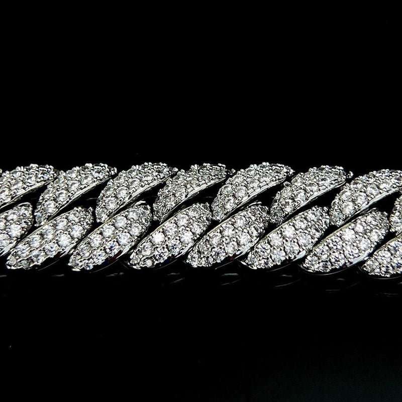 "The Bubble" 11mm Double Row Iced Out Cuban Bracelet (5A VVS Simulants) - Buddhabelief