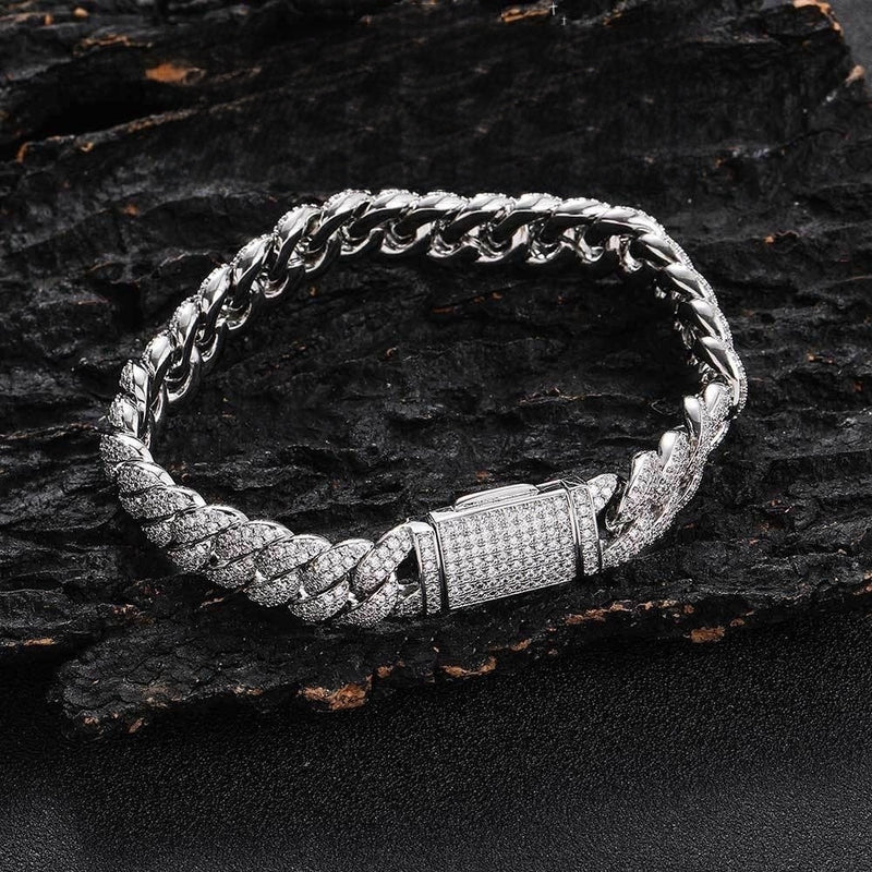 "The Bubble" 11mm Double Row Iced Out Cuban Bracelet (5A VVS Simulants) - Buddhabelief