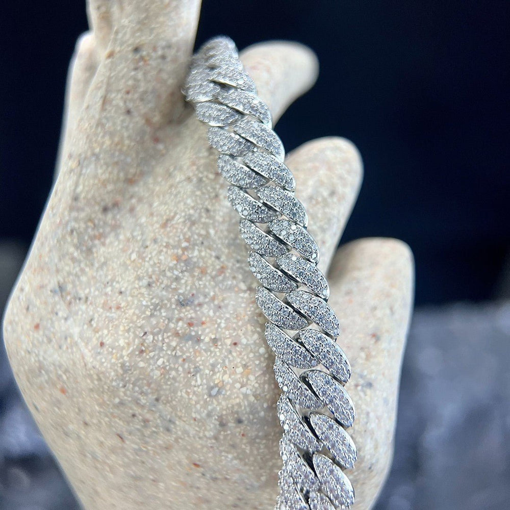 "The Bubble" 11mm Double Row Iced Out Cuban Bracelet (5A VVS Simulants) - view 5