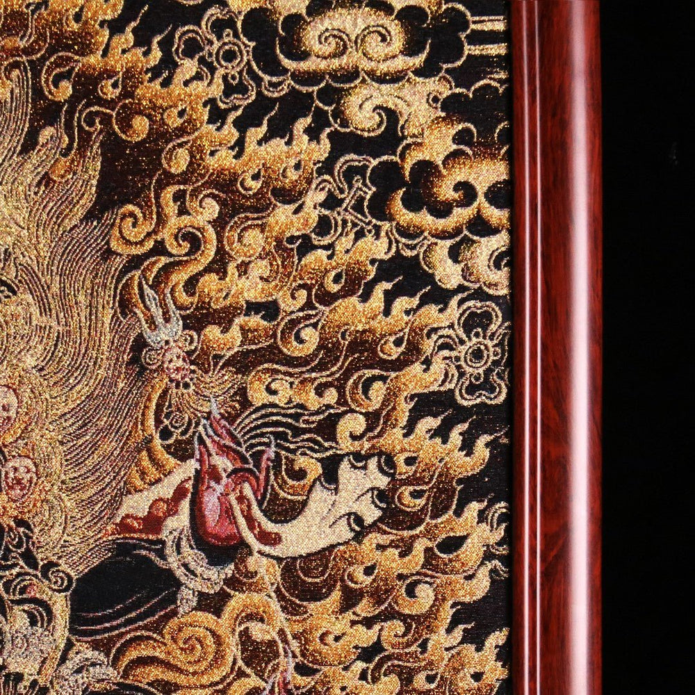 "The Great Protector" Six-Armed Mahakala Embroidery Thangka (Ultimate Protection Art) — view 2