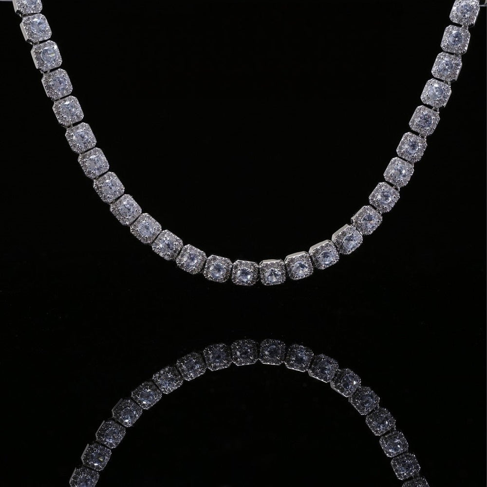 "The Ice Cube" Emerald Cut Tennis Necklace (High-End Premium Series) - view 1