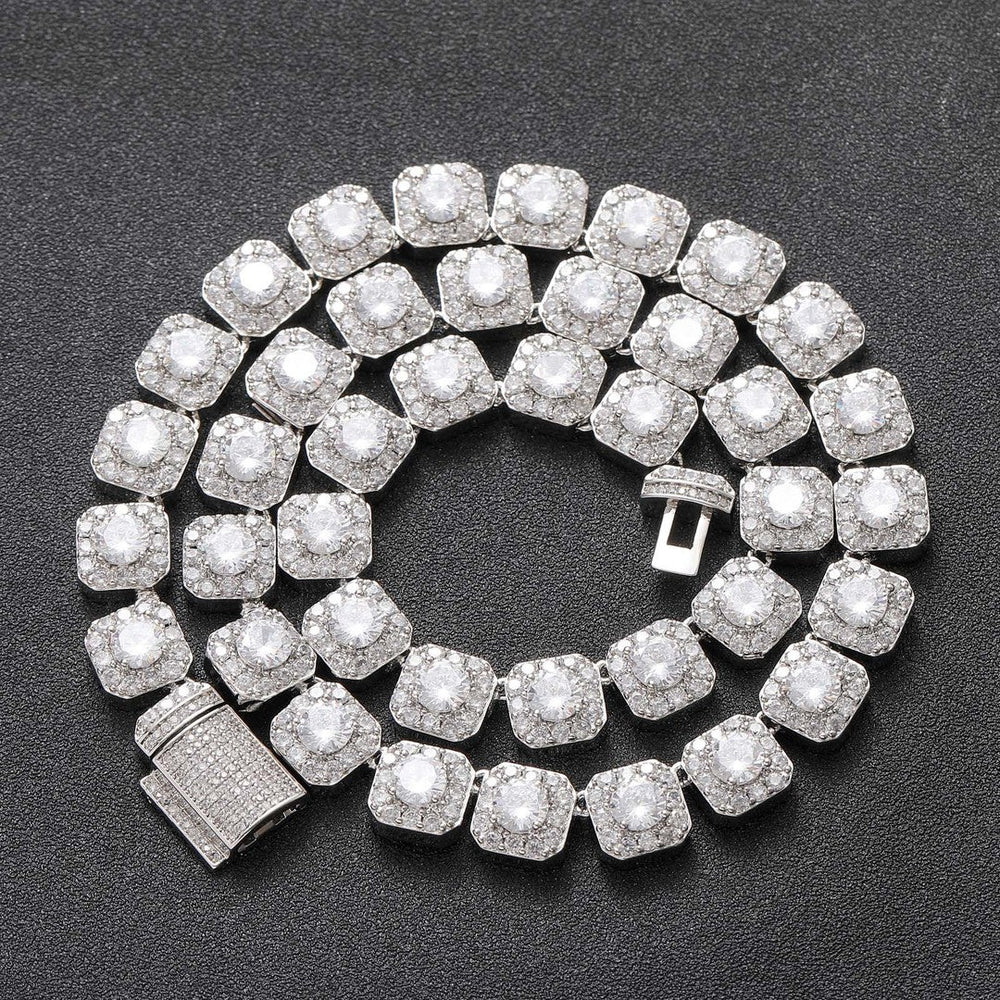 "The Ice Cube" Emerald Cut Tennis Necklace (High-End Premium Series) - view 5