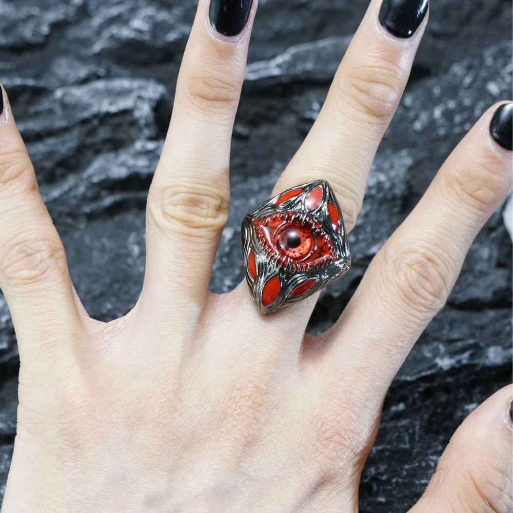 "The Parasite" Realistic Eye Titanium Alloy Ring (Cyberpunk Hip-Hop Style) - view 2