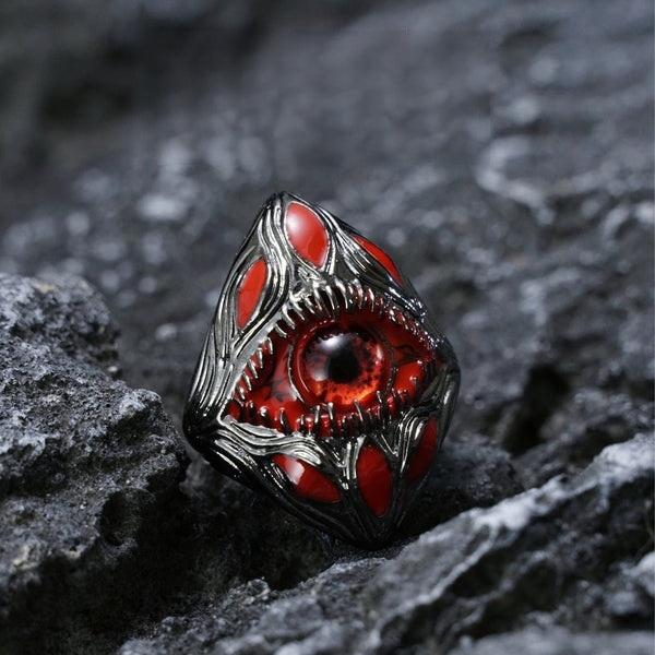 "The Parasite" Realistic Eye Titanium Alloy Ring (Cyberpunk Hip-Hop Style)