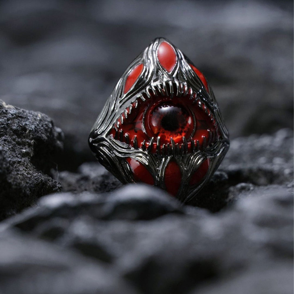 "The Parasite" Realistic Eye Titanium Alloy Ring (Cyberpunk Hip-Hop Style) - view 3