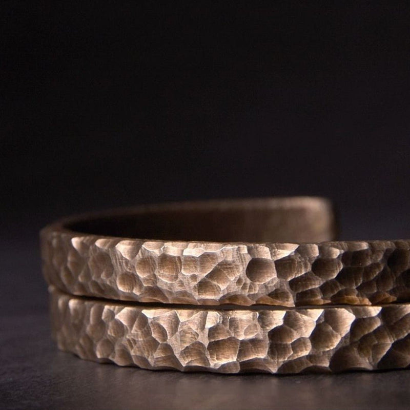 "The Pond" Hand - Hammered 925 Sterling Silver Bangle (Water Ripple Texture) - Buddhabelief