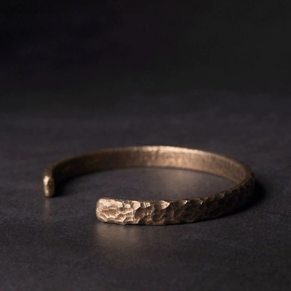 "The Pond" Hand-Hammered 925 Sterling Silver Bangle (Water Ripple Texture) - view 4