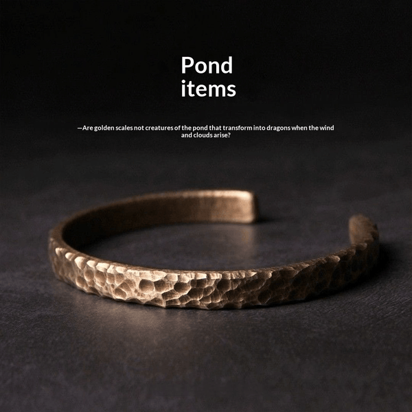 "The Pond" Hand-Hammered 925 Sterling Silver Bangle (Water Ripple Texture)