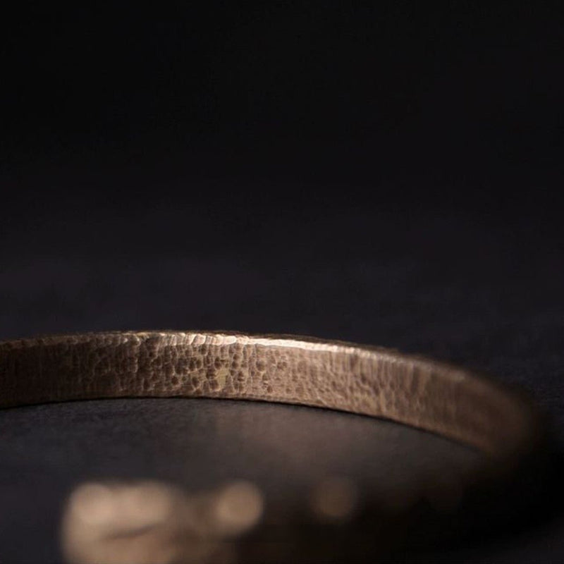 "The Pond" Hand - Hammered 925 Sterling Silver Bangle (Water Ripple Texture) - Buddhabelief