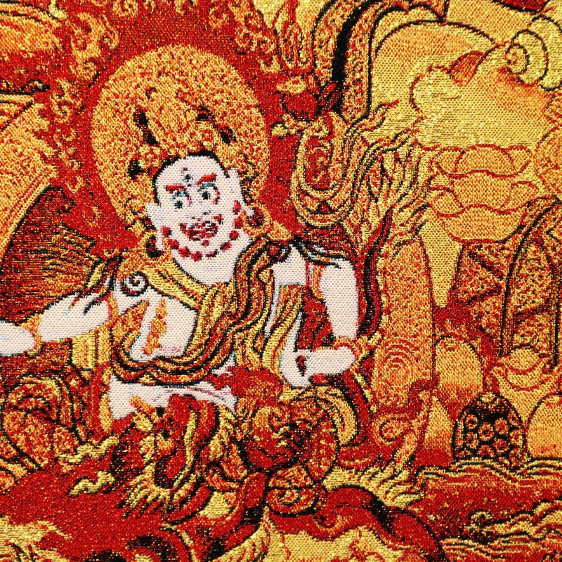"The Ultimate Wealth Assembly" Five Jambhalas Silk Embroidery Thangka (All Directions Abundance) - Buddhabelief