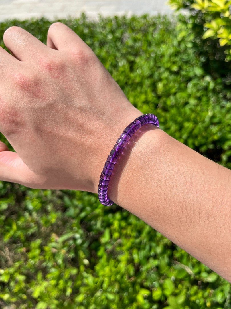 Tibetan Blessed Amethyst Bracelet for Financial Flow - view 4
